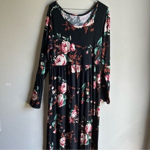 Black Floral Maxi Dress
